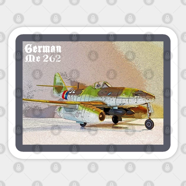 German Me 262 Jet Fighter Sticker by Busybob